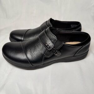 Clarks Black Slip On Shoes Women, size 10